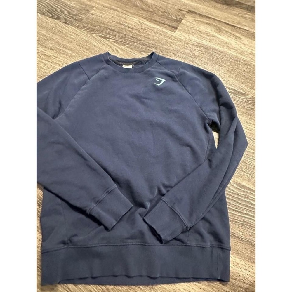 Gymshark Navy Blue Crewneck Sweatshirt Logo Size M Athleisure Casual